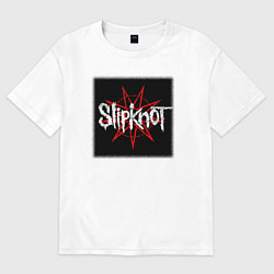 Футболка оверсайз женская Слипкнот лого, цвет: белый