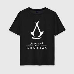 Футболка оверсайз женская Assassins creed - shadows white, цвет: черный