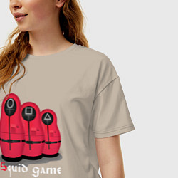 Футболка оверсайз женская Squid game matryoshka edition, цвет: миндальный — фото 2