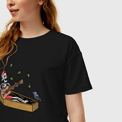 Футболка оверсайз женская Песни из гроба, цвет: черный — фото 2