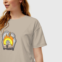 Футболка оверсайз женская Fire keeper, цвет: миндальный — фото 2
