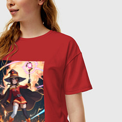 Футболка оверсайз женская Мегумин колдует взрывную магию, цвет: красный — фото 2