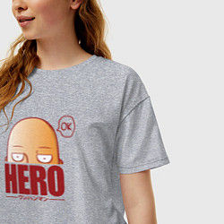 Футболка оверсайз женская Ванпанч герой hero, цвет: меланж — фото 2