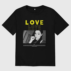 Футболка оверсайз женская Любовь от Саши Грей, цвет: черный