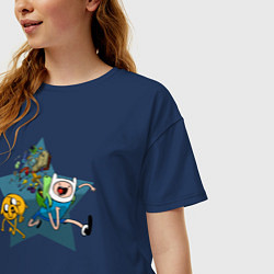 Футболка оверсайз женская Вперед к приключениям, цвет: тёмно-синий — фото 2