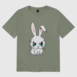 Футболка оверсайз женская Кролик злится, цвет: авокадо