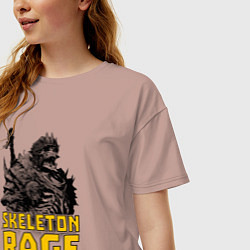 Футболка оверсайз женская Яростный скелет, цвет: пыльно-розовый — фото 2
