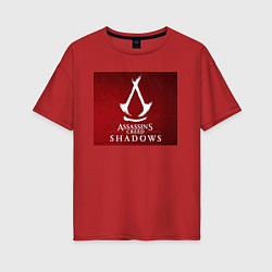 Футболка оверсайз женская Assassins creed shadows, цвет: красный