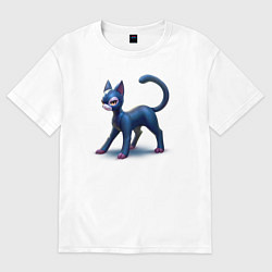 Футболка оверсайз женская Кошечка, цвет: белый