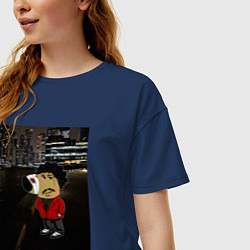 Футболка оверсайз женская Чилловый старбой, цвет: тёмно-синий — фото 2