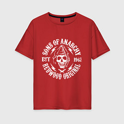 Футболка оверсайз женская Sons Of Anarchy - redwood original, цвет: красный