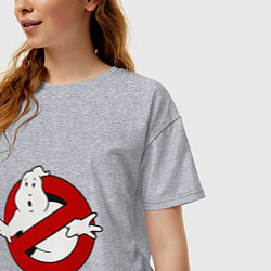Футболка оверсайз женская Ghostbusters - logo, цвет: меланж — фото 2