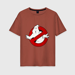 Футболка оверсайз женская Ghostbusters - logo, цвет: кирпичный