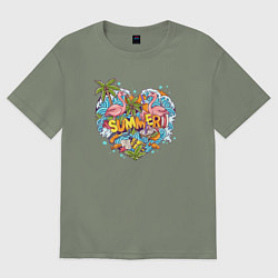 Футболка оверсайз женская Яркое лето, цвет: авокадо