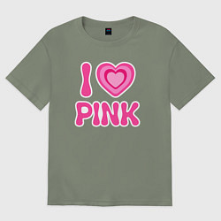 Футболка оверсайз женская Люблю розовый, цвет: авокадо