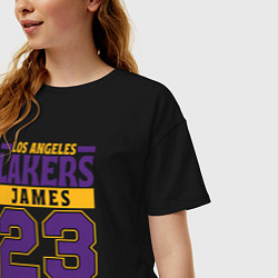 Футболка оверсайз женская Lakers - James 23, цвет: черный — фото 2