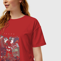 Футболка оверсайз женская Дорохедоро все персонажи, цвет: красный — фото 2