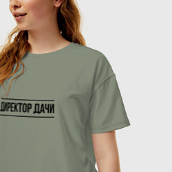 Футболка оверсайз женская Директор дачи - черный, цвет: авокадо — фото 2