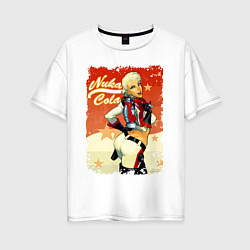 Женская футболка оверсайз Fallout - nuka cola playbill