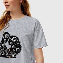 Футболка оверсайз женская Природная космическая любовь, цвет: меланж — фото 2
