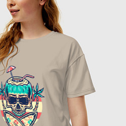 Футболка оверсайз женская Skull summer, цвет: миндальный — фото 2