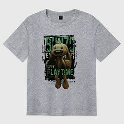 Футболка оверсайз женская Кролик Бонзо из Poppy Playtime, цвет: меланж