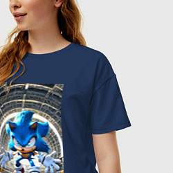 Футболка оверсайз женская Соник на сексетной базе, цвет: тёмно-синий — фото 2