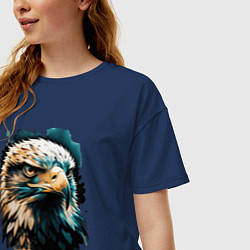 Футболка оверсайз женская Взгляд хищника, цвет: тёмно-синий — фото 2