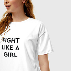 Футболка оверсайз женская Fight like a girl, цвет: белый — фото 2