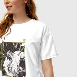 Футболка оверсайз женская Кокушибо Тсугикуни - демон, цвет: белый — фото 2