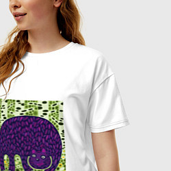 Футболка оверсайз женская Медведь в березовом лесу, цвет: белый — фото 2