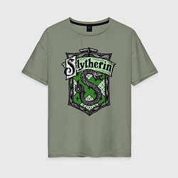 Футболка оверсайз женская Slytherin emblem, цвет: авокадо