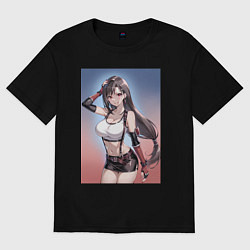 Футболка оверсайз женская Тифа Локхарт из Final Fantasy VII, цвет: черный