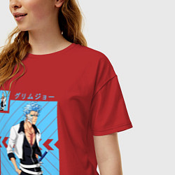 Футболка оверсайз женская Блич Grimmjow, цвет: красный — фото 2