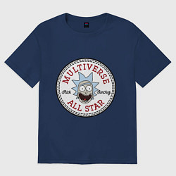 Футболка оверсайз женская Нашивка с Риком Санчесом, цвет: тёмно-синий