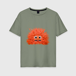 Футболка оверсайз женская Fluffy monster orange, цвет: авокадо