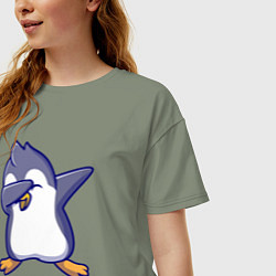 Футболка оверсайз женская Dab penguin, цвет: авокадо — фото 2