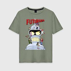 Футболка оверсайз женская Futurama all, цвет: авокадо