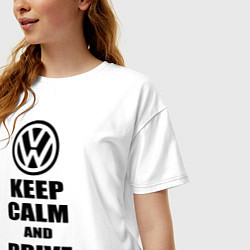 Футболка оверсайз женская Keep Calm & Drive VW, цвет: белый — фото 2