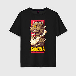 Футболка оверсайз женская Pink godzilla, цвет: черный