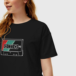 Футболка оверсайз женская Acoustic cassette, цвет: черный — фото 2