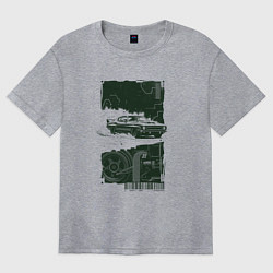 Футболка оверсайз женская Спорткар в гранж стиле, цвет: меланж