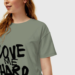 Футболка оверсайз женская Люби меня крепко, цвет: авокадо — фото 2