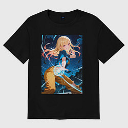 Футболка оверсайз женская Марин Китагава косплей Dragon Ball, цвет: черный