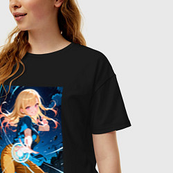 Футболка оверсайз женская Марин Китагава косплей Dragon Ball, цвет: черный — фото 2