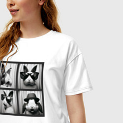 Футболка оверсайз женская Кролик в фотобудке, цвет: белый — фото 2