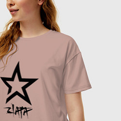 Футболка оверсайз женская Zlata - star, цвет: пыльно-розовый — фото 2