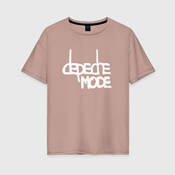 Футболка оверсайз женская Depeche Mode - exciter logo, цвет: пыльно-розовый