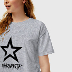 Футболка оверсайз женская Маргарита - звезда, цвет: меланж — фото 2