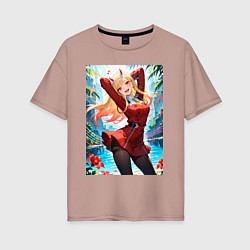Футболка оверсайз женская Марин Китагава косплей 002 Darling in the Franxx, цвет: пыльно-розовый